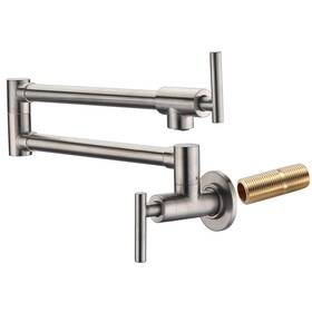 Se6111ni Sumerain Pot Filler Faucet Wall Mount Brushed Nickel Finish Dual Swing Joints