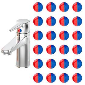Ajew-wh0166-04b-03-us22 Superfindings 24pcs Hot And Cold Water Stickers Self Stick 10mm Multicolor