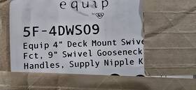 5f-4dws09 T And S Brass T&s 4 Inch Deck Mount Faucet 9 Gooseneck Wrist Handles Chrome
