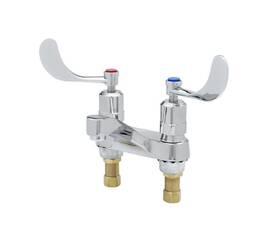 B-0837-01 T&s Brass 4 Inch Deck Mount Self-closing Faucet With Spout Sprayface
