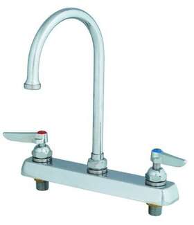 B-1142 T&s Brass 013389114978 Workboard Faucet Deck Mount 8-inch Centers Swivel Gooseneck