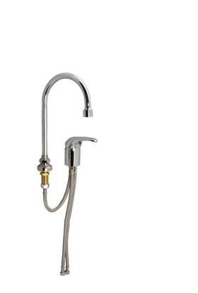 B-2742 T&s Brass B2742 6 In Single Lever Gooseneck Faucet 2.2 Gpm