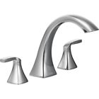 T693 Moen New Voss Chrome Handle Deck Mount High Arc Roman