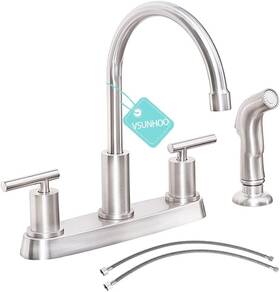 Tadelan 114129857091 Faucet With Sprayer Brushed Nickel Kitchen Sink 3 Or 4 Hole Rv