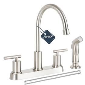 B0cr3y2cr6 Tadelan Vsunhoo 3 Hole Kitchen Faucet Matte Black Two Handles Rv