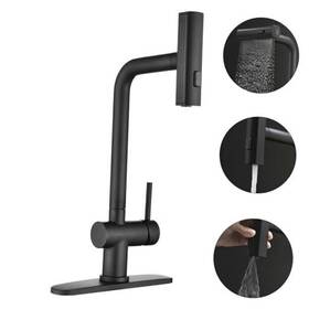 Tdlkf034b Tadelan Black Kitchen Faucet With Sprayer Single Handle Matte