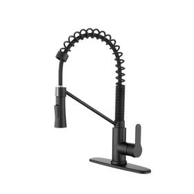 Tahanbath 711181234510 17.13 In Matte Black Kitchen Faucet With Soap Dispenser Single Handle 360 Degree