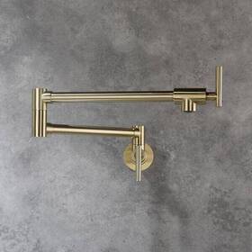 Xy-601ng-zq Tahanbath Wall Mounted Pot Filler 2-handle 360 Degree Spout Swivel Brushed Gold