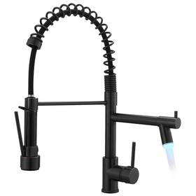 Y-xy-191-33orb-led-50-1-us Tahanbath Led Kitchen Faucet With Single-handle Pull Down Sprayer