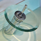 Tc001 Topcan Waterfall Round Glass Bathroom Basin Sink Mixer Tap Chrome