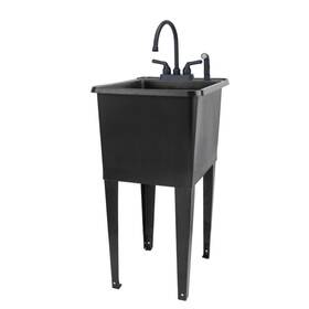 040us8308blkbk Tehila 17.75 Inch X 23.25 Thermoplastic Freestanding Space Saver Utility Sink