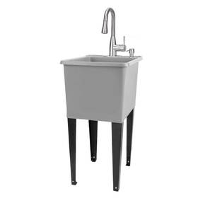 040us8513gryss Tehila 17.75 Inch X 23.25 Thermoplastic Freestanding Space Saver Utility Sink