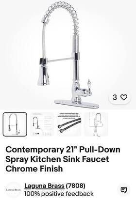 1411cp The Builders Shoppe Laguna Brass Nib Chrome Spring Pull-down Inch Commercial And Vintage Combo Look Kitchen Faucet