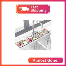 23.5x5.5in Thideape Kitchen Sink Splash Guard Faucet Mat Super Absorbent Fast Drying Gadget