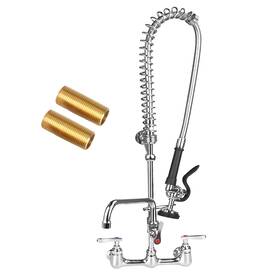 Tnroted 737311730332 36 Inch Height Commercial Sink Faucet With Pre Rinse Sprayer 8 Center Commer