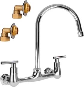 Tn-yg-0608 Tnroted 8 Inch Center Wall Mounted Kitchen Faucet Commercial Sink With 6 Goosen