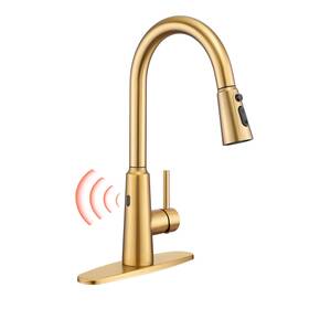 139-js Tohlar Gold Touchless Kitchen Sink Faucet Smart Bar Faucets With Pull Down Sprayer