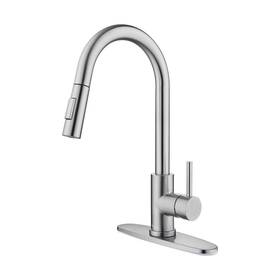 Tohlar 432292853705 Kitchen Sink Faucets With Pull-down Sprayer Modern Stainless Steel Single Handle