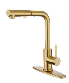 Tohlar 711271277038 Gold Kitchen Faucets With Pull Down Sprayer Stainless Steel Single Ha