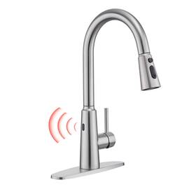 Tohlar 732122151482 Touchless Motion Sensor Kitchen Sink Faucet With Pull Down Sprayer 1 Or 3 Ho