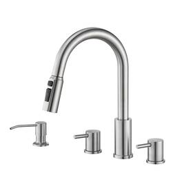 B0d6g44scs Tohlar Brushed Nickel Pull Down Kitchen Faucet Sprayer Stainless Steel