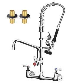 Tolsuny-us-2408 Tolsuny -25 Commercial Sink Faucet Kitchen Wall Mount With Pre Rinse Sp