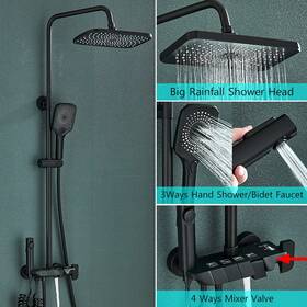 Top1220 Topshower Exposed Shower System Set Rain Head Combo Outdoor Faucet Fixture