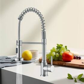 Top1225 Topshower Stainless Steel Kitchen Faucet Pull Down Sprayer Single Handle Swivel Mixer Tap
