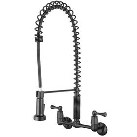 255-k821-mb-t Tosca Dual Handle Commercial Style Wall Mount Kitchen Faucet Wi