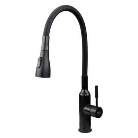 Pf7509a-mb Transolid 608197226601 Kitchen/laundry Faucet With Dual Spray And Flex Neck In Matte Black
