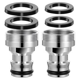660314 Trinkrittey 2 Pack Dishwasher Faucet Adapter Snap Silver Black