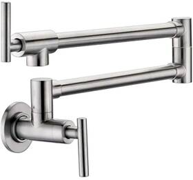 13-012bn Trustmi Pot Filler Faucet 2 Handle Wall Mounted Stainless Steel Commercial Kitchen Sink