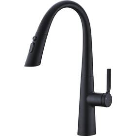 13-321mb Trustmi Black Kitchen Faucet With Pull Down Sprayer Single Hole Sink