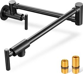 Pffwm-261 Tsukiko Pot Filler Faucet Matte Black Extended 26 Inch Solid Brass Wall Mount