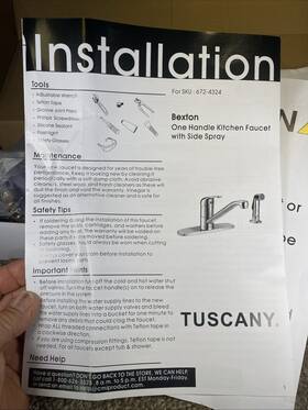 672-4324 Tuscany One-handle Kitchen Faucet With Side Spray