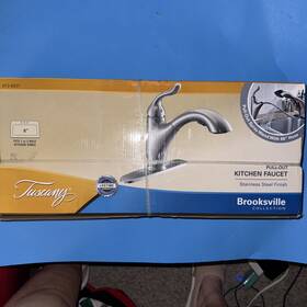 673-6037 Tuscany New Brooksville Single Handle Pull Out Stainless Steel Kitchen Faucet