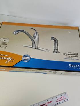 Tuscany Jensen 673-6083 #673-6083 Single Handle Baden Stainless Steel Kitchen Faucet With Spray