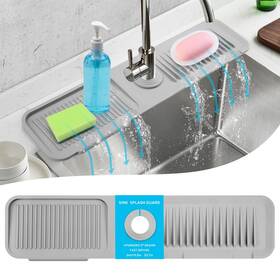 Tuyoart 739437931020 24 Inch Longer Silicone Faucet Mat For Kitchen Sink 5 Slope X 5.5 Gray