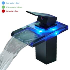 Qjwyje0610led001 Ukishiro Pearl Modern One Handle Single Hole 3.5 Gpm Waterfall Bathroom Faucet