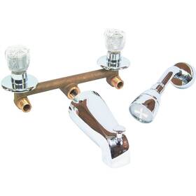 P-004n Us Hardware Tub And Shower Diverter 2-handle Brass 8 In Faucet Centers
