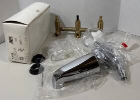 P-001n Usa Chrome Mobile Home Rv 3 Handle Tub Shower Faucet Brass Tiger Faucets
