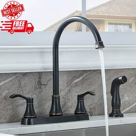 Valisy 313027087009 3 Hole Or 4 2 Handle Kitchen Faucet With Side Sprayer Commercial Lead-free