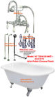 Vct3d543019nt1-cck10t1 Kingston Brass Cast Iron Roll Top Clawfoot Tub With Mount