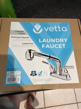 Vetta 019442542863 Laundry Faucet Chrome Finish Pull Out Brand New In Box