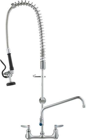 Vevor 197988389804 Commercial Faucet With Pre-rinse Sprayer 36 Inch Height 8 Center 12 Swing