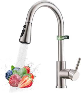 06bnv Vfauosit Kitchen Sink Faucet Stainless Steel With Pull Down Sprayer