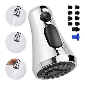 Vsh009cp Vfauosit Kitchen Faucet Head Replacement With 9 Adapters 3-mode Chrome