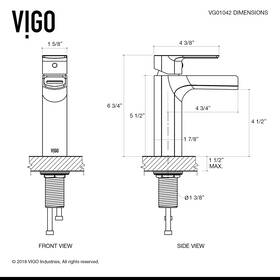 Vigo 849922027463 Ileana 7 Inch H Single Handle Hole Bathroom Faucet Brushed Nickel Withou