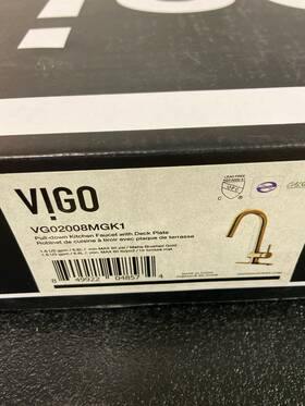 Vigo 849922048574 Vg02008mgk1 Gramercy 17 Inch 1-h Pull-down Kitchen Faucet With Plate Matte Gold