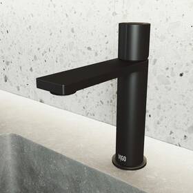 Vigo 849922055381 Halsey 8 Inch H Single Handle Hole Bathroom Faucet Matte Black Without E